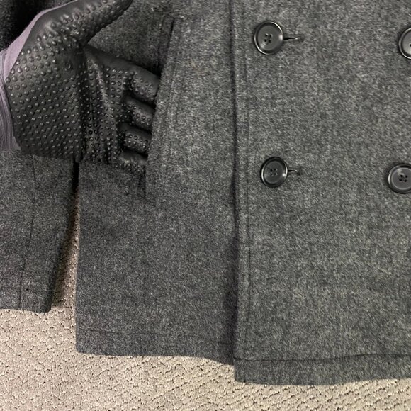 Old Navy Pea Coat Men's Medium Gray Wool Blend Military Coat Jacket Peacoat - Picture 3 of 14